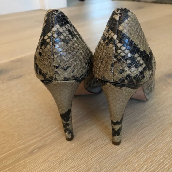 Leather Snakeskin Print Heels - Picture 6 of 11